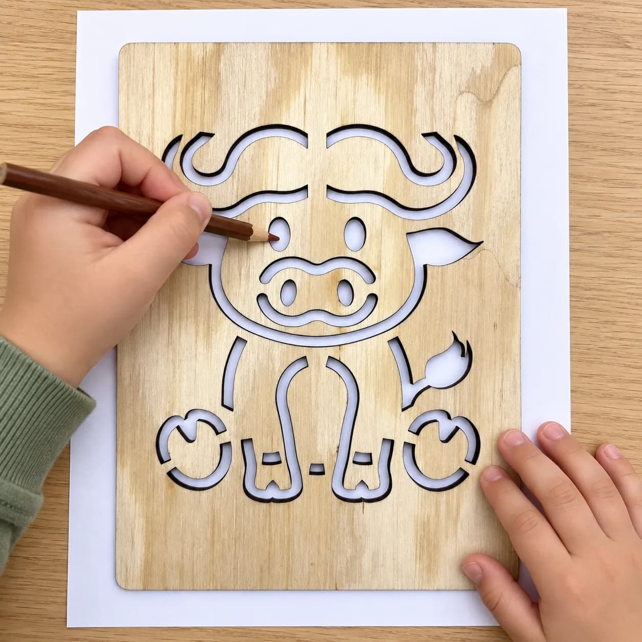 Pochoir à dessiner Safari – Buffle