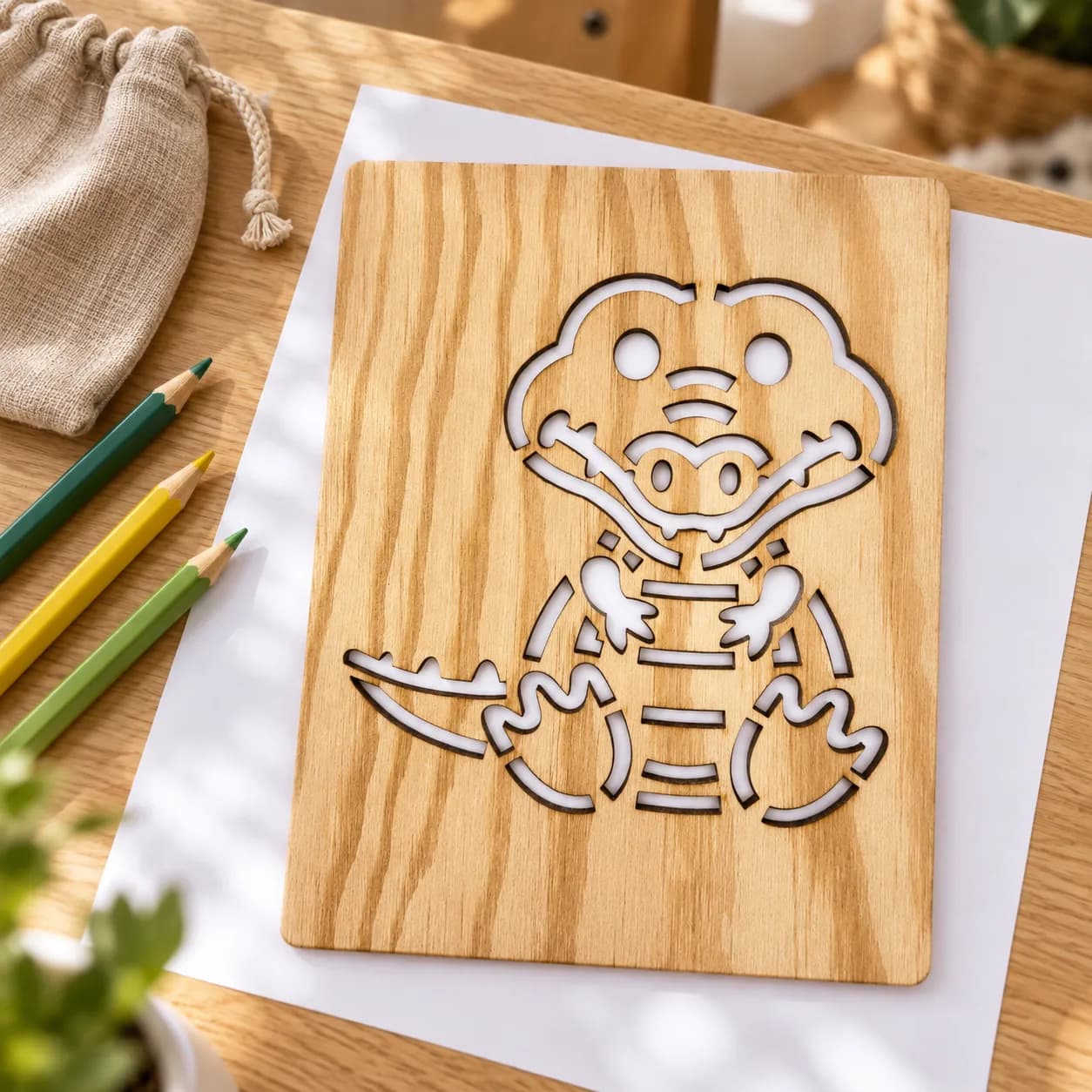 Zeichenschablone Safari – Krokodil Variante 1