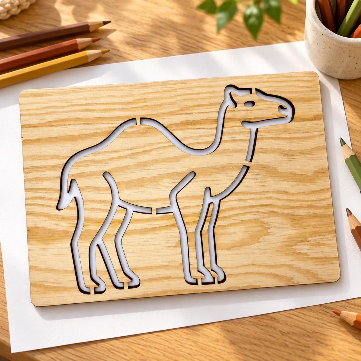 Pochoir à dessiner – Safari : Chameau