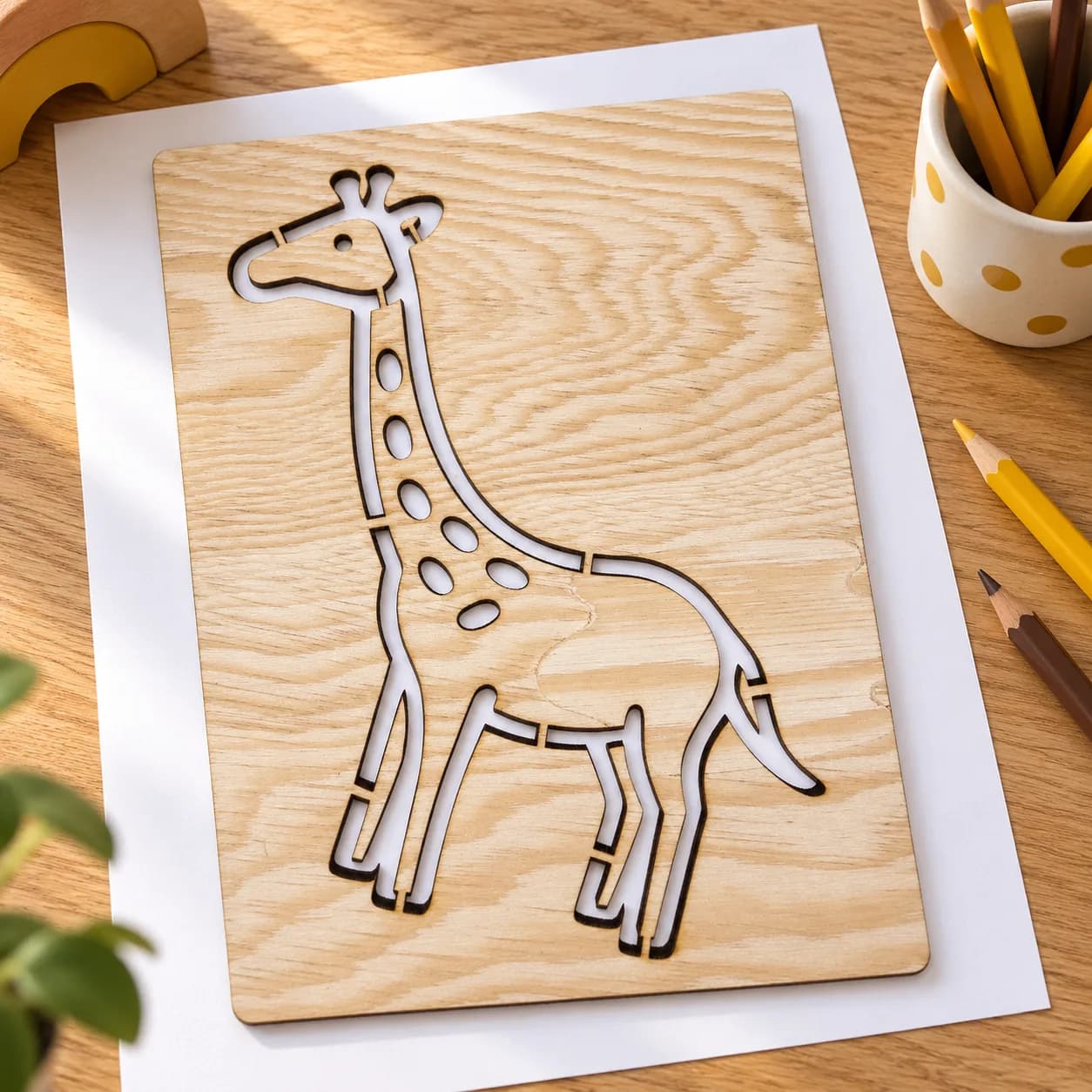 Șablon de desen Safari – Girafă, varianta 2
