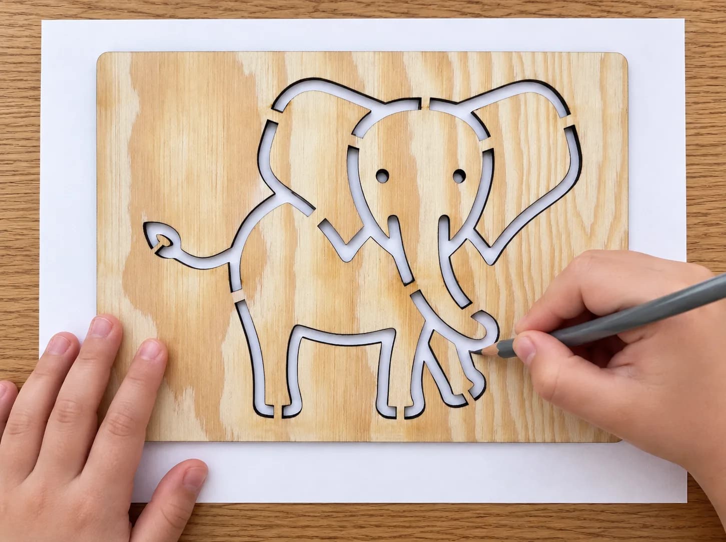 Zeichenschablone Safari – Elefant, Variante 2