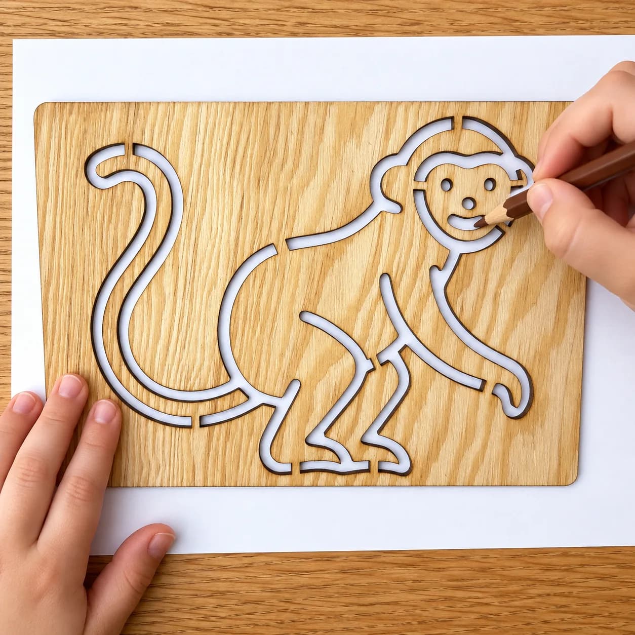 Pochoir à dessiner Safari – Singe, variante 2
