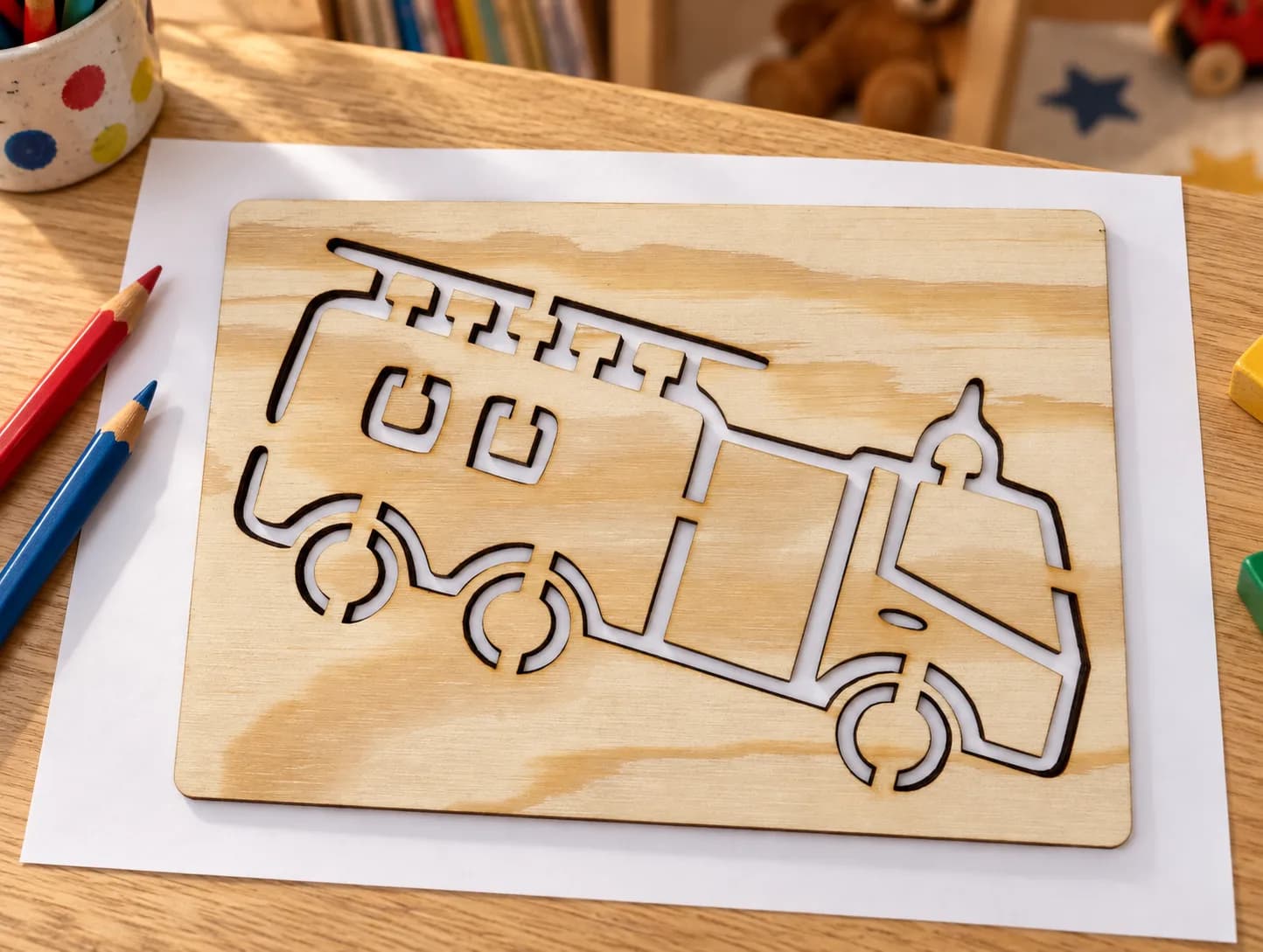 Šablona na kreslení - Vozidla - Hasičské auto