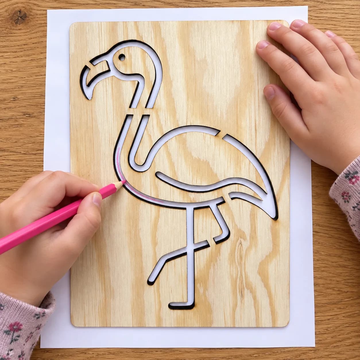Šablona na kreslení – Ptáci – Plameňák