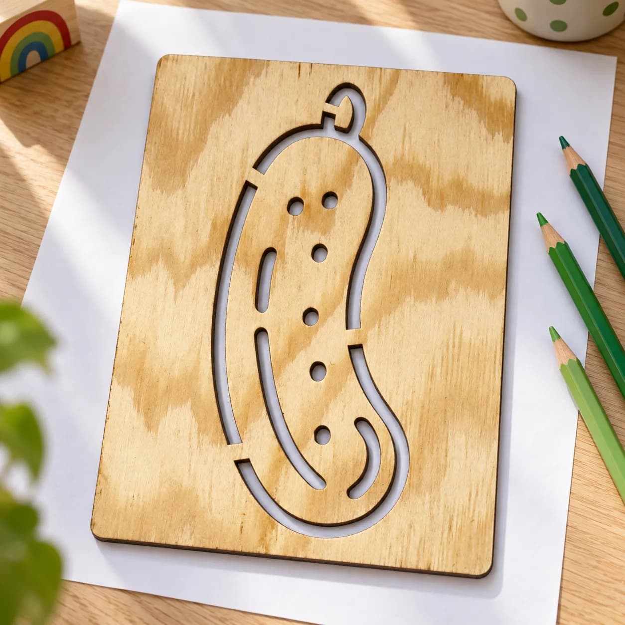 Șablon de desen – Legume și fructe – Castravete