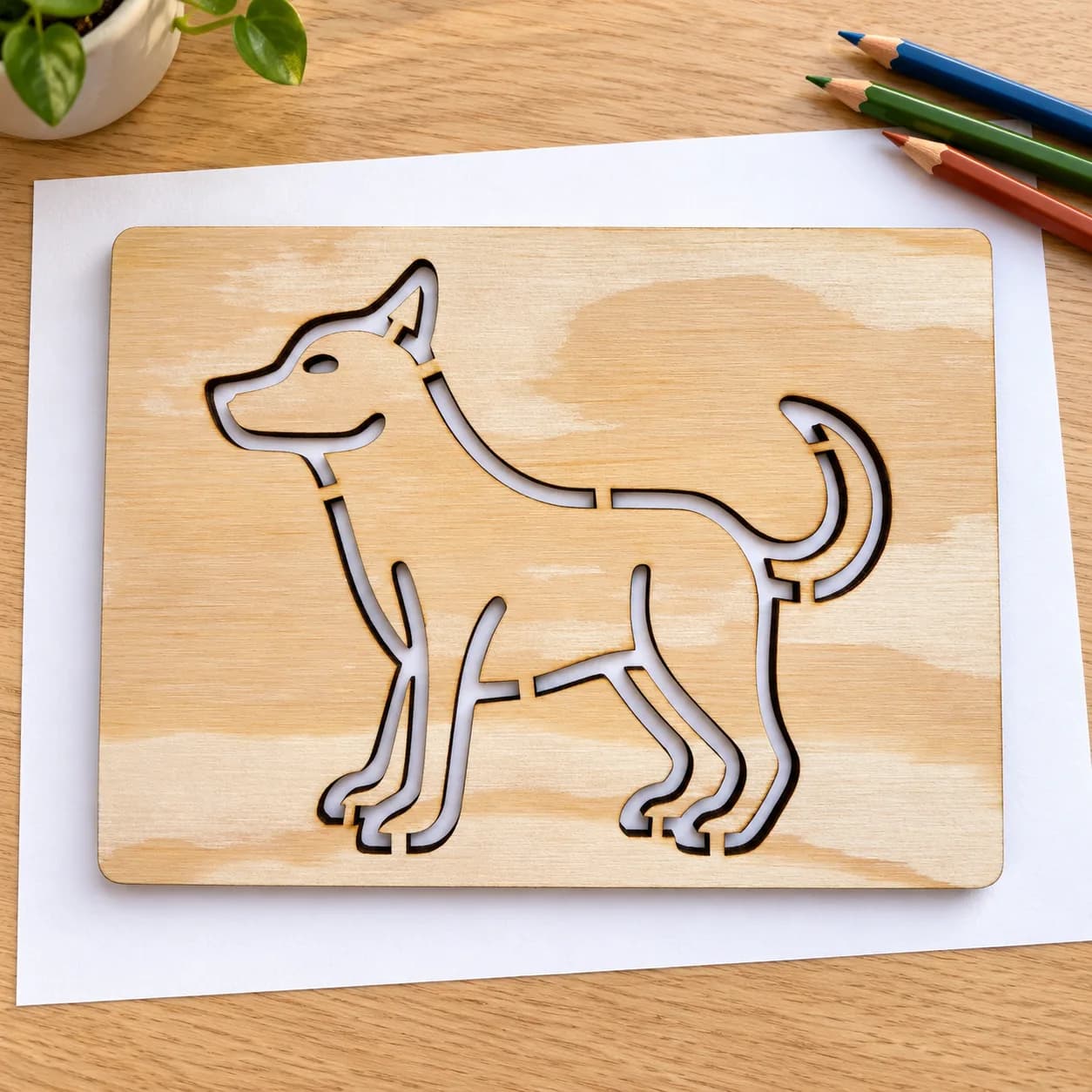 Zeichenschablone – Bauernhof: Hund, Variante 2