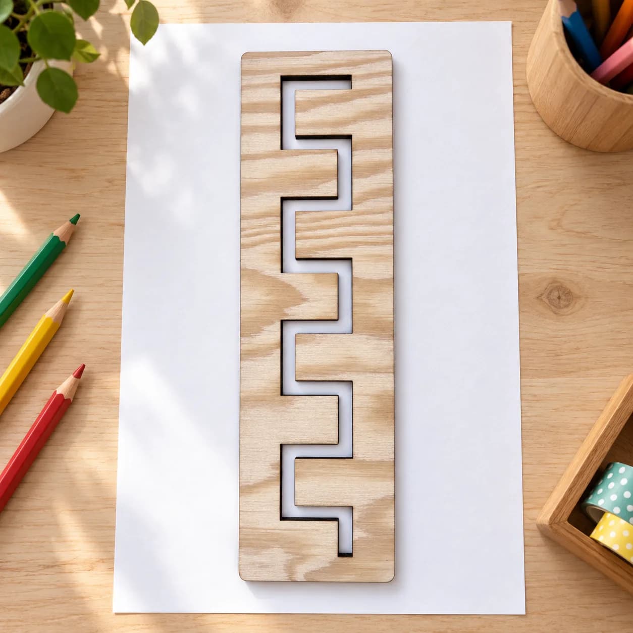 MIDI grafomotorická šablona – Hradby (cca 20 cm)