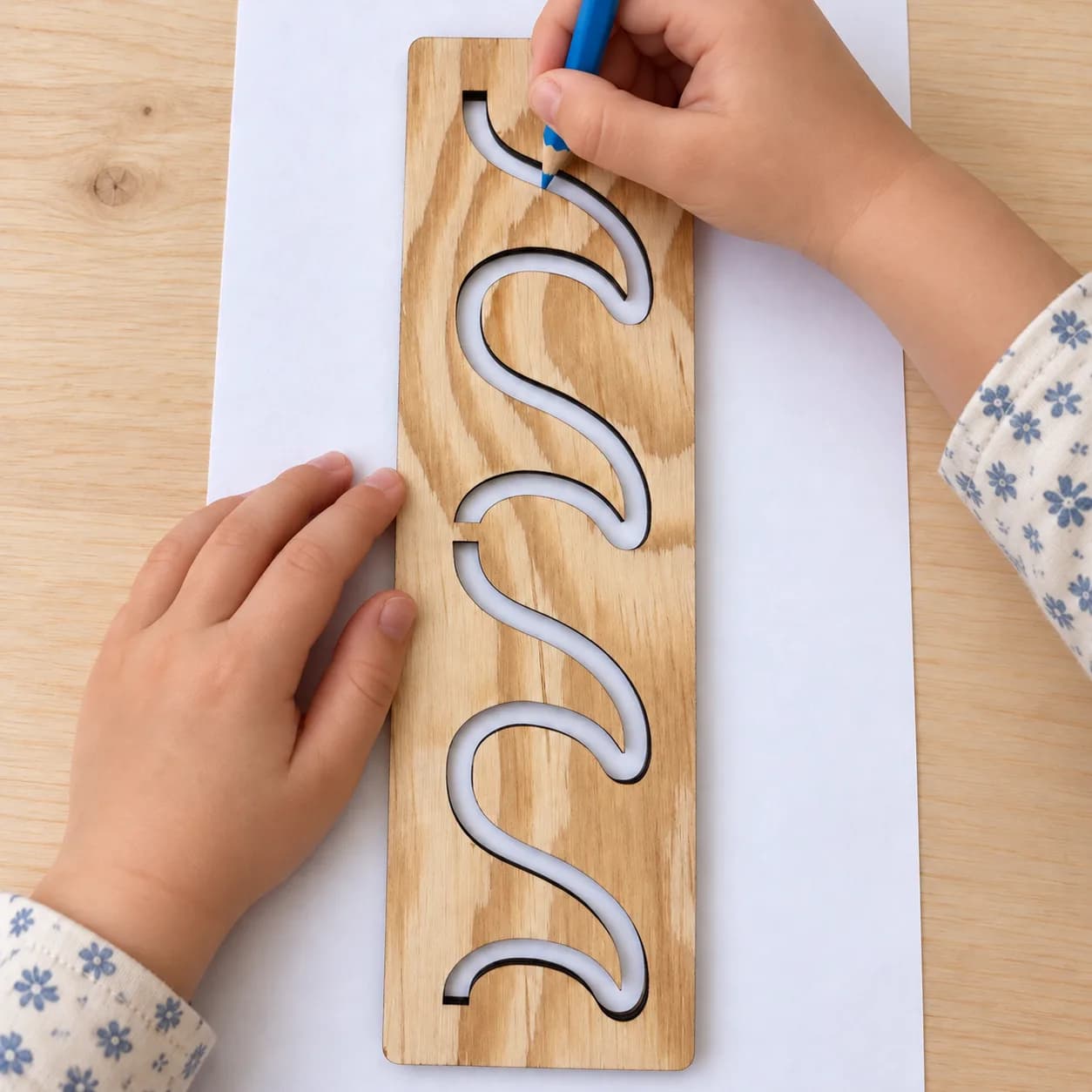 MIDI-Grafomotorik-Schablone (ca. 20 cm) – Kleine Wellen