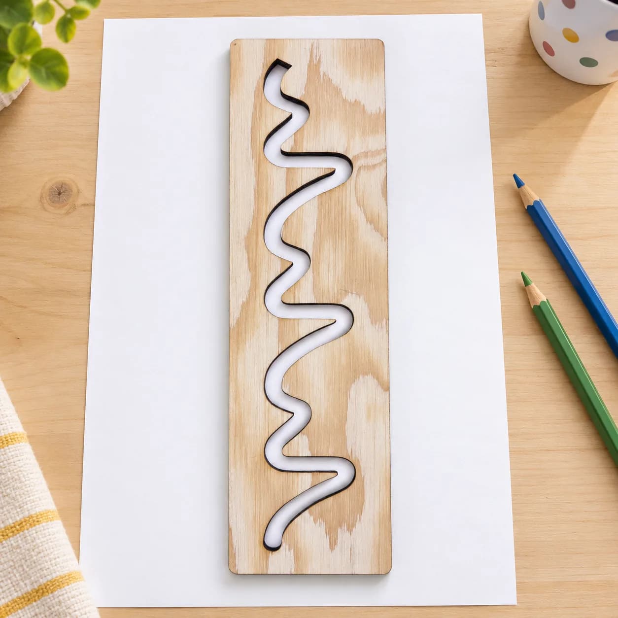 Pochoir graphomoteur MIDI (env. 20 cm) – Petites collines