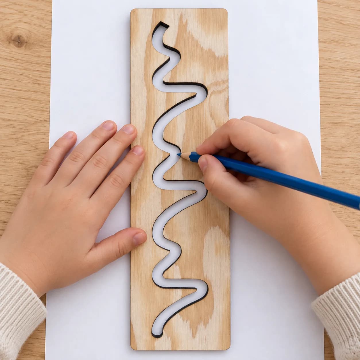 Pochoir graphomoteur MIDI (env. 20 cm) – Petites collines
