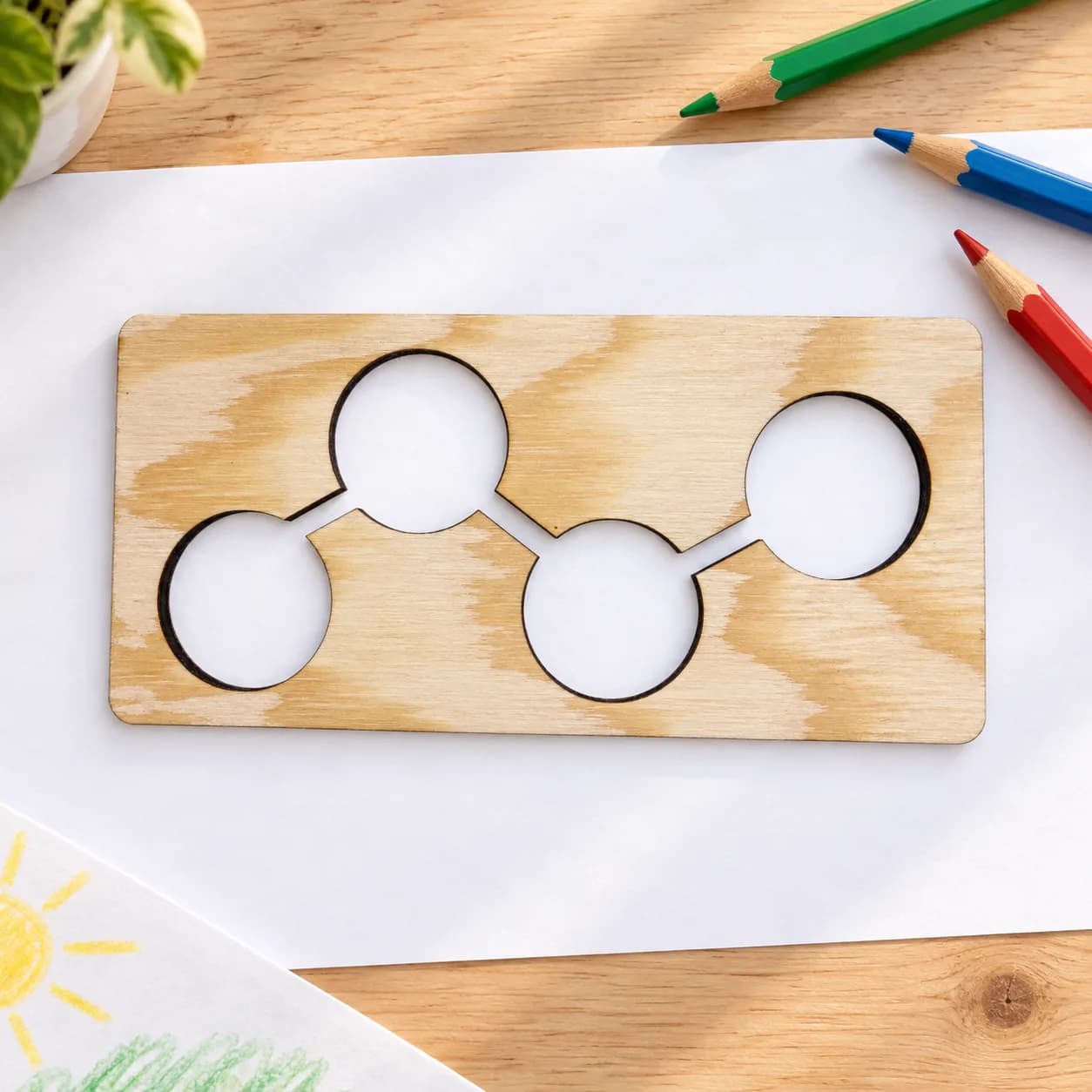 MINI grafomotoros sablon (kb. 15 cm) – Összekapcsolt körök