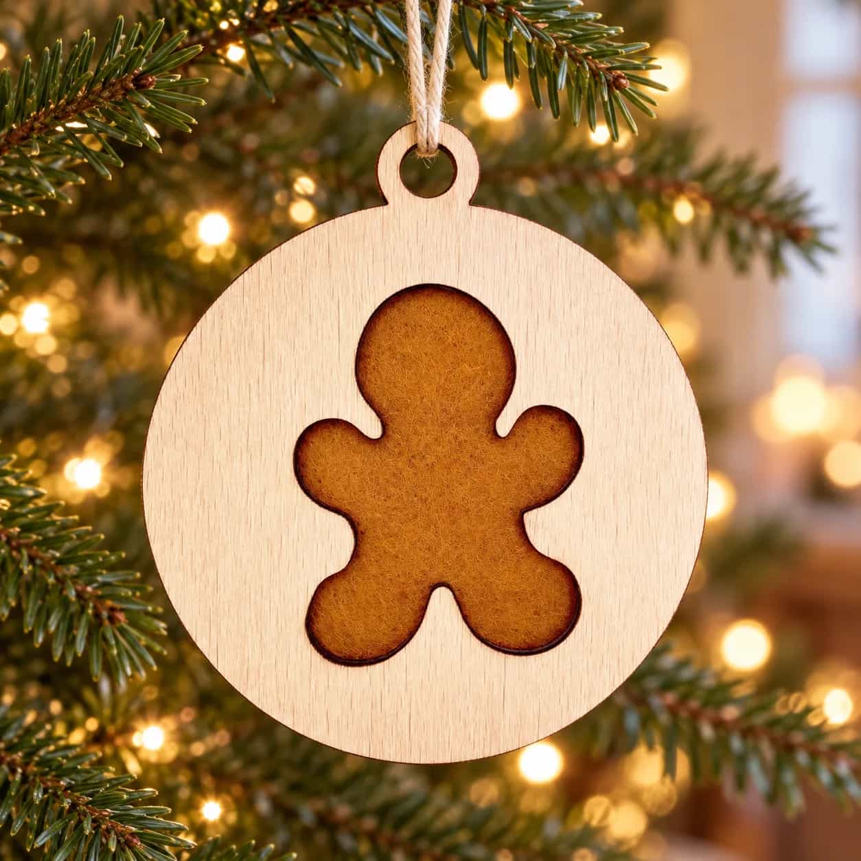 Holz-Weihnachtsanhänger – Lebkuchenmann