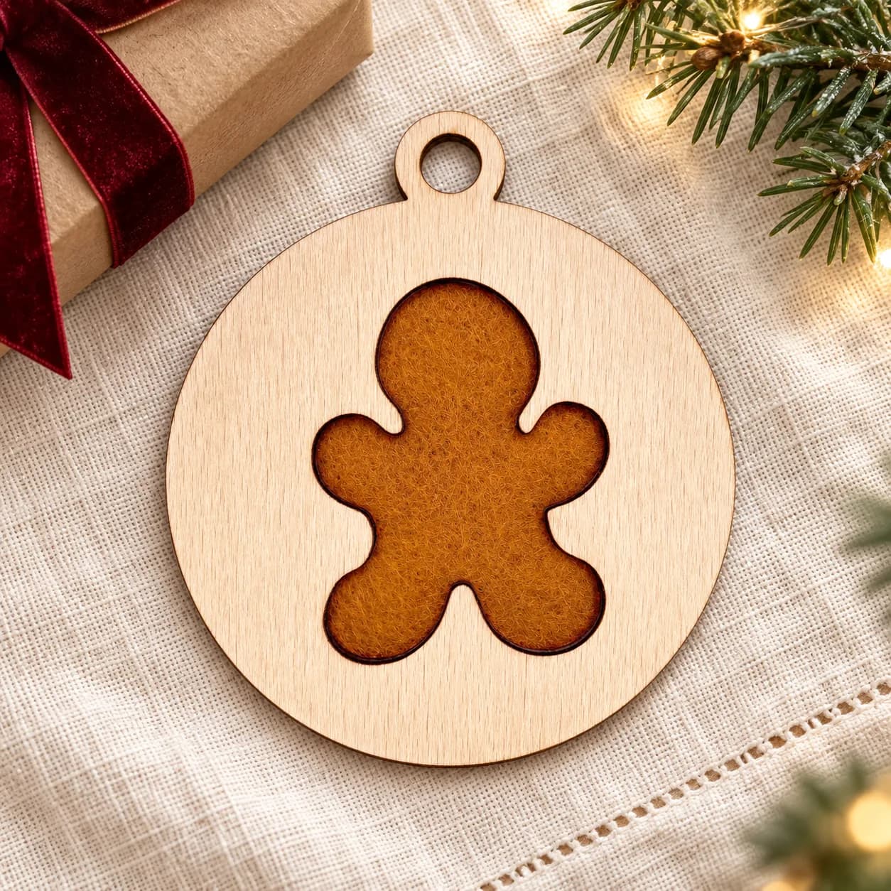 Holz-Weihnachtsanhänger – Lebkuchenmann