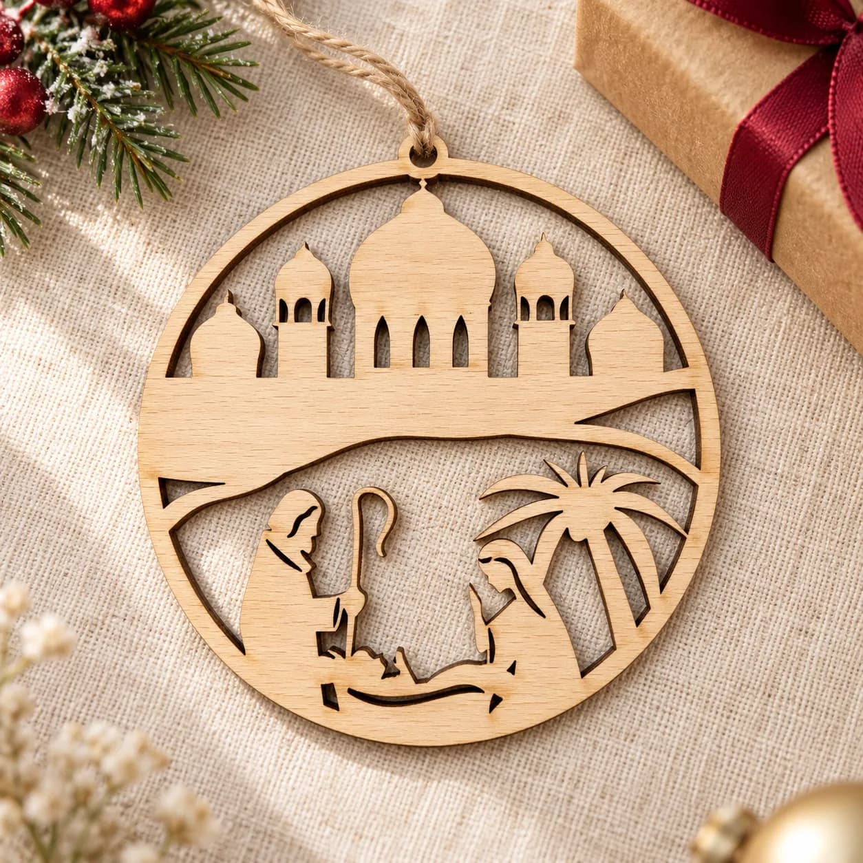 Holz-Christbaumschmuck – Heilige Nacht 15