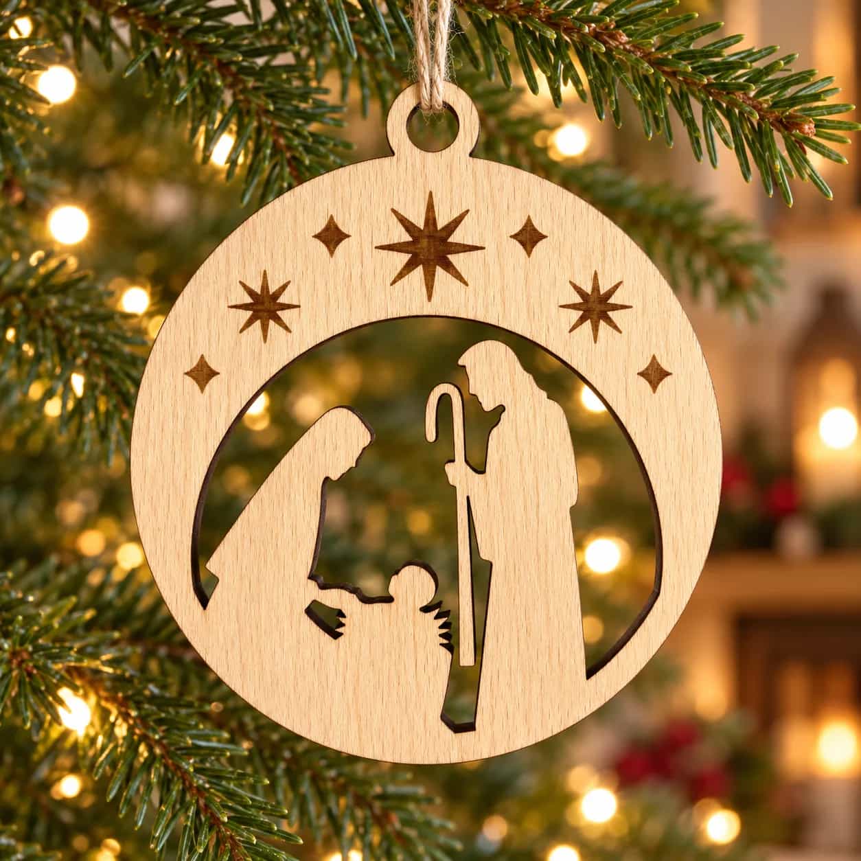 Holz-Christbaumschmuck Heilige Nacht 3
