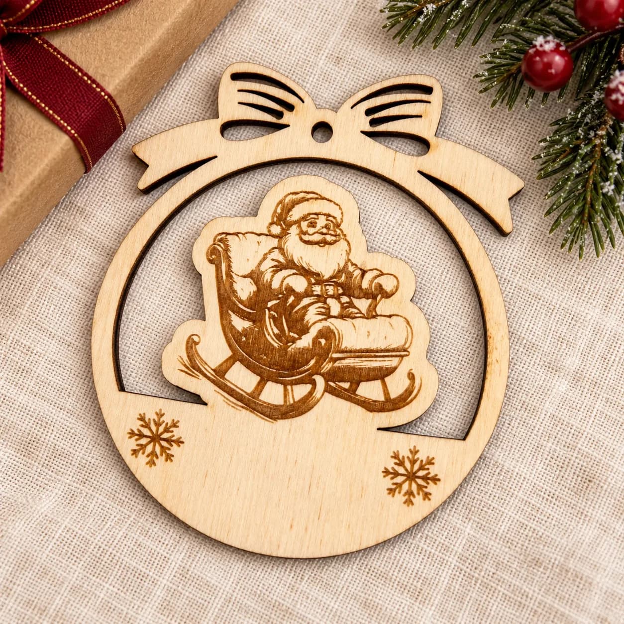 Holz-Christbaumschmuck – Weihnachtsmotiv 37
