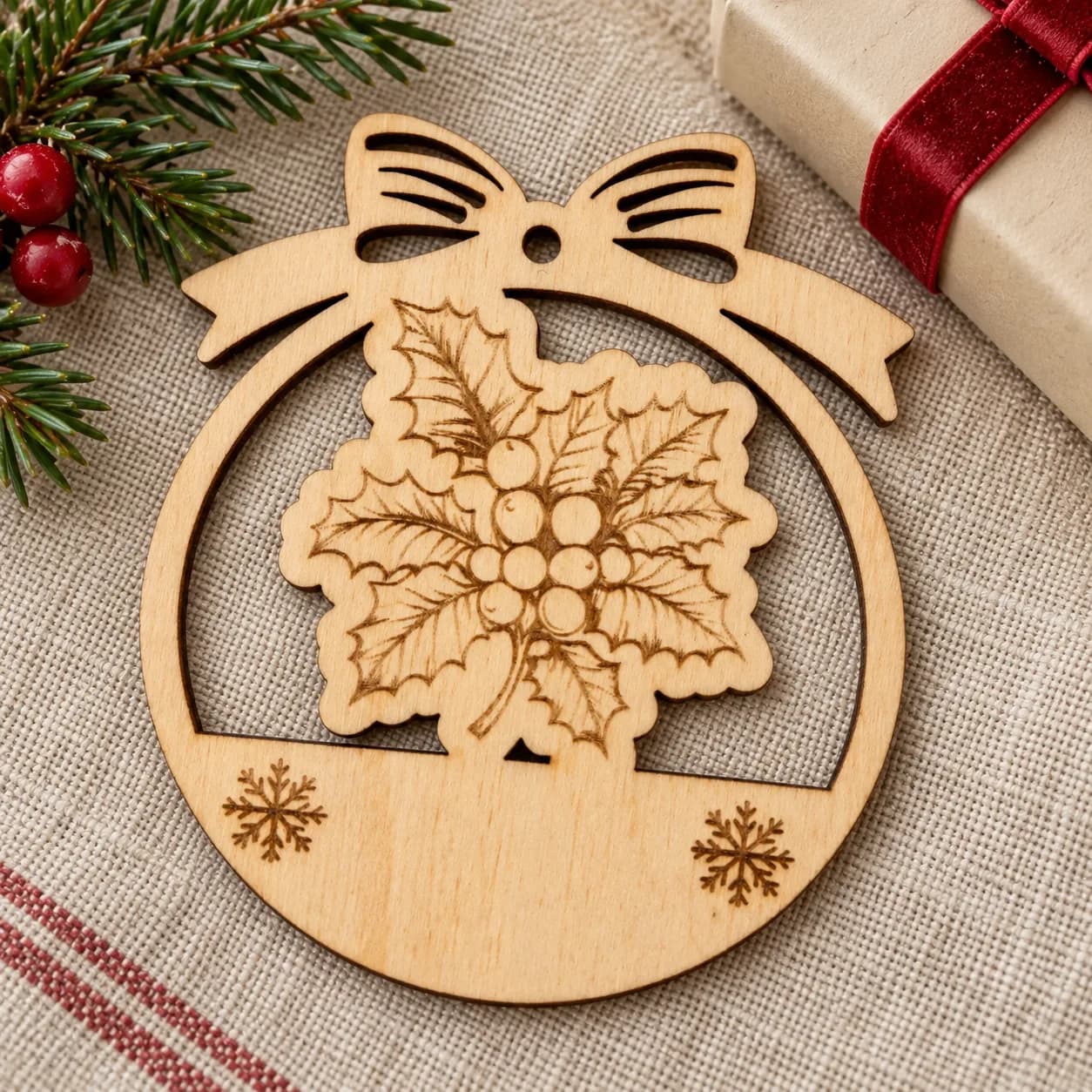 Ornament de Crăciun din lemn – Motiv de Crăciun 39