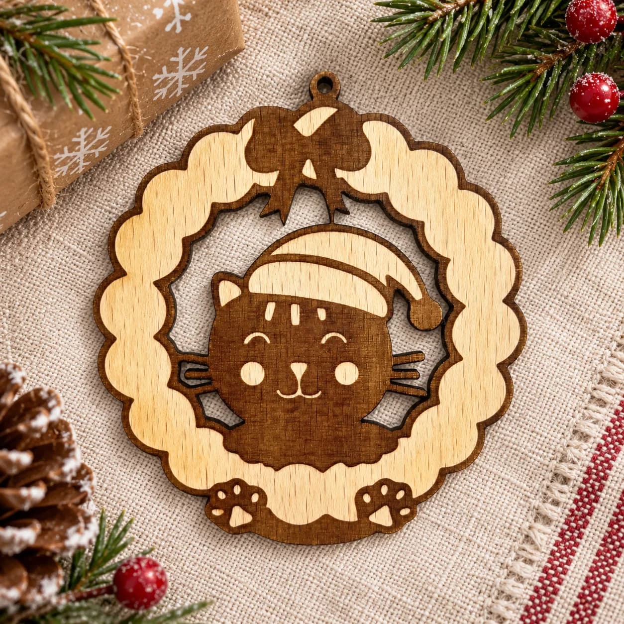 Décoration de Noël en bois Petit animal 16