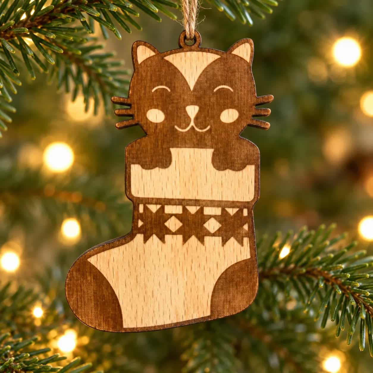 Holz-Weihnachtsanhänger Tiermotiv 4