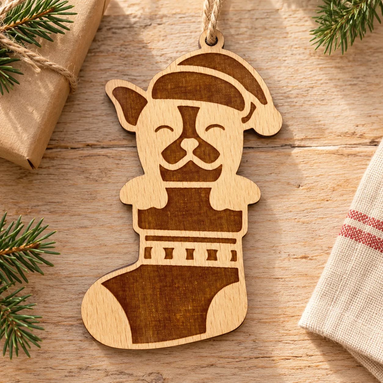 Holz-Weihnachtsanhänger Tiermotiv 5