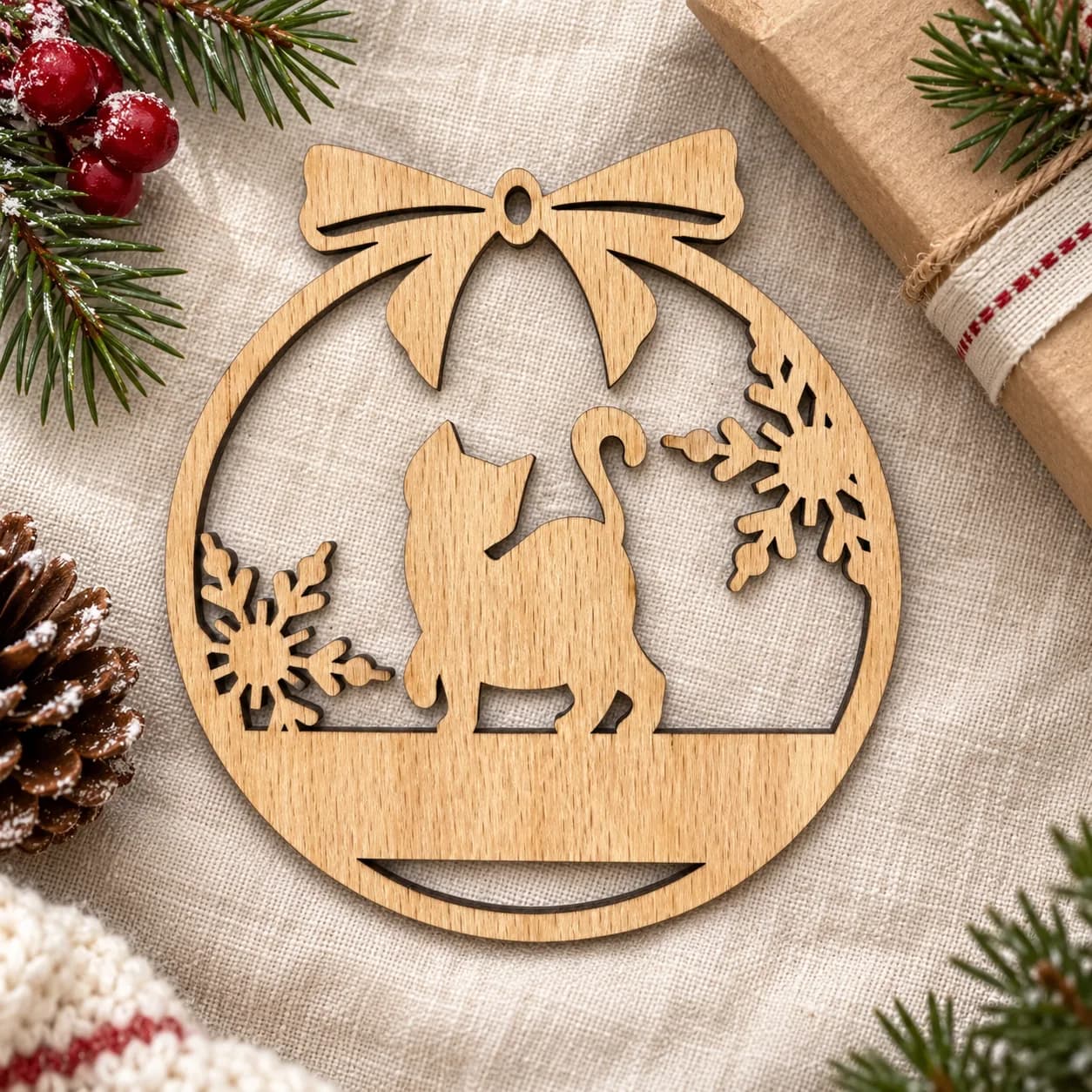 Holz-Weihnachtsanhänger Tier 8