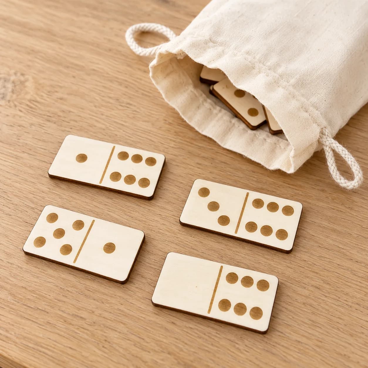 Holz-Domino – Zahlen