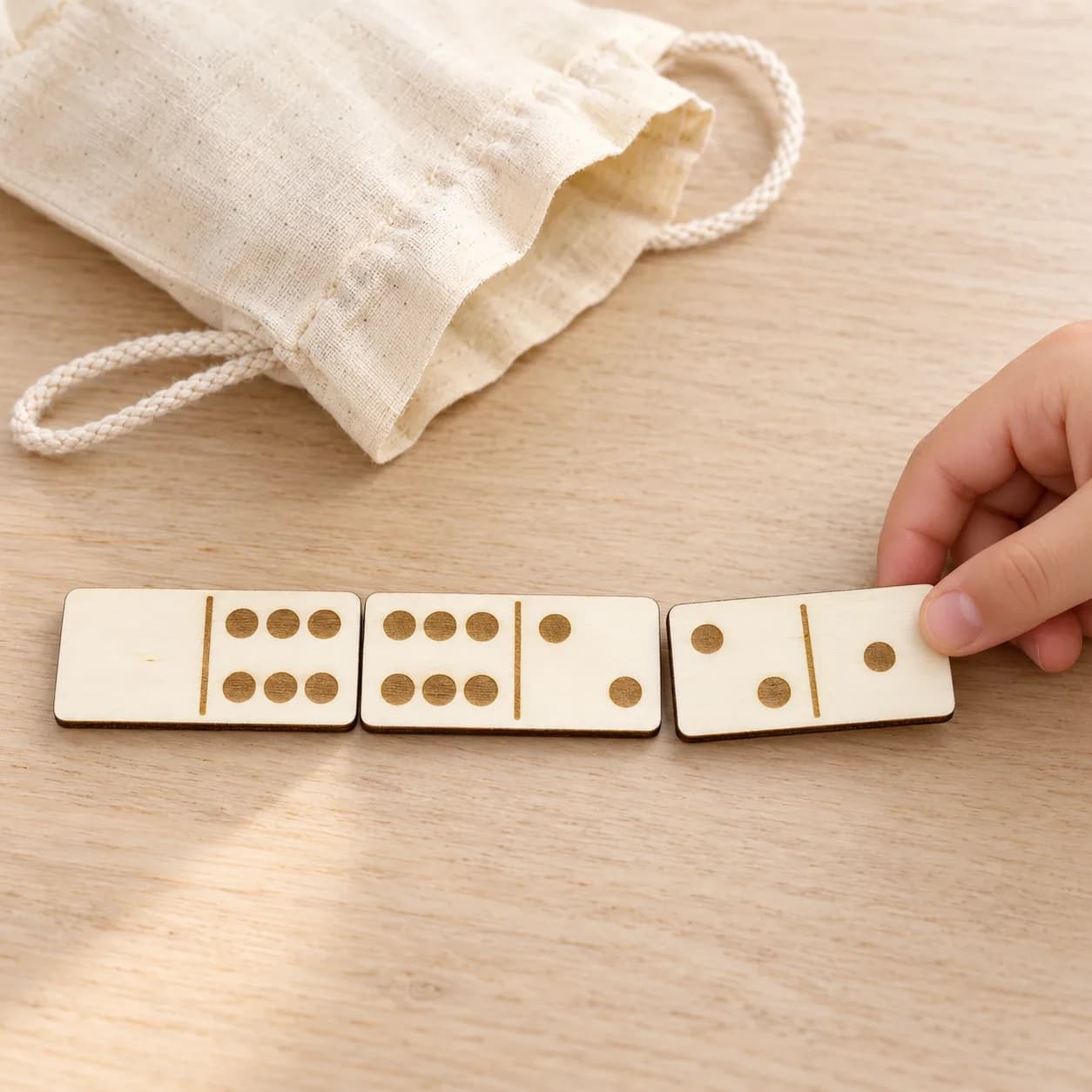 Holz-Domino – Zahlen