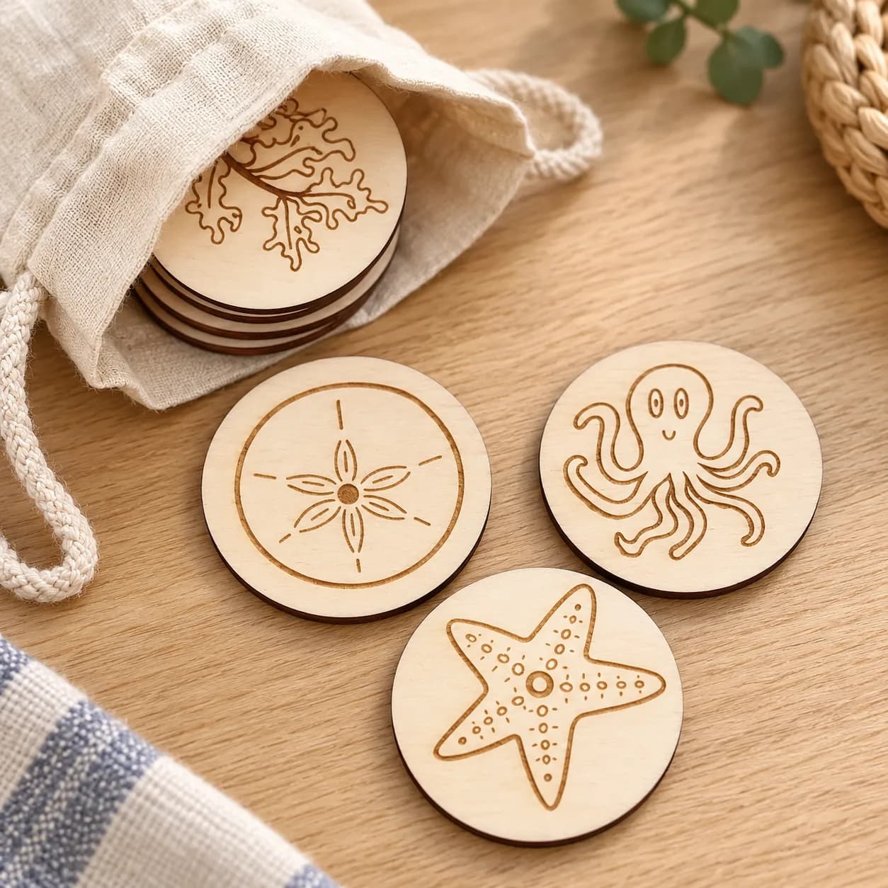 Jeu de mémoire en bois – Océan