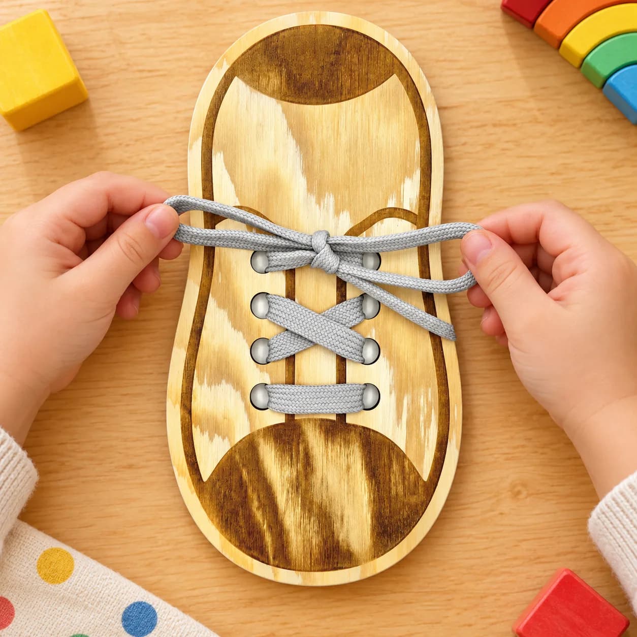 Forme à lacer en bois MaxiDots – Chaussure