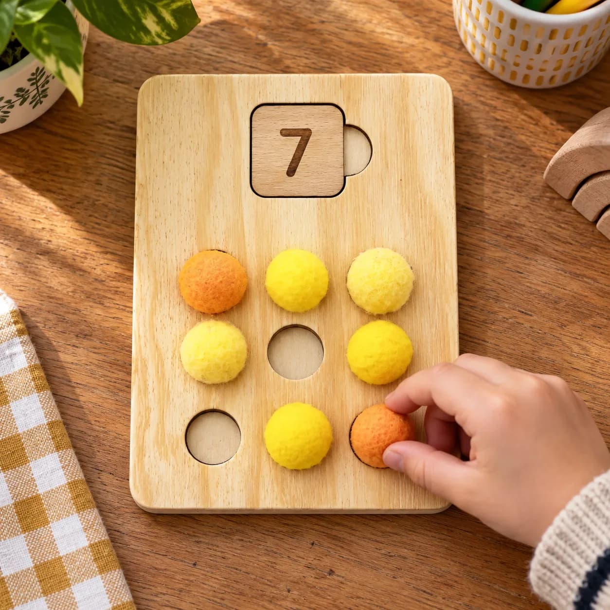 Zählen mit Zahlen und Kugeln
