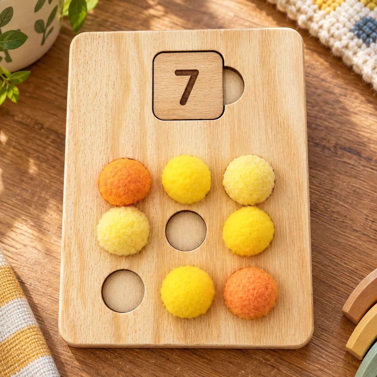 Zählen mit Zahlen und Kugeln