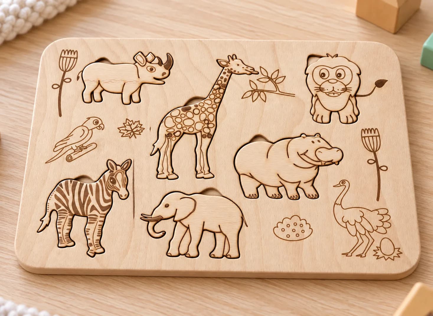 Mysli&Vlož Holz-Einlegepuzzle – Safari