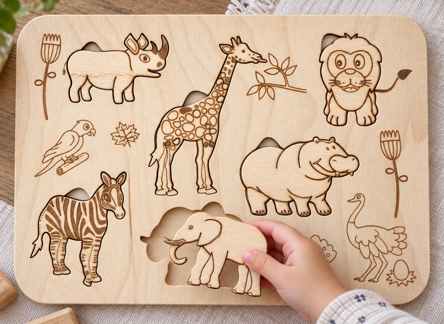 Mysli&Vlož Holz-Einlegepuzzle – Safari
