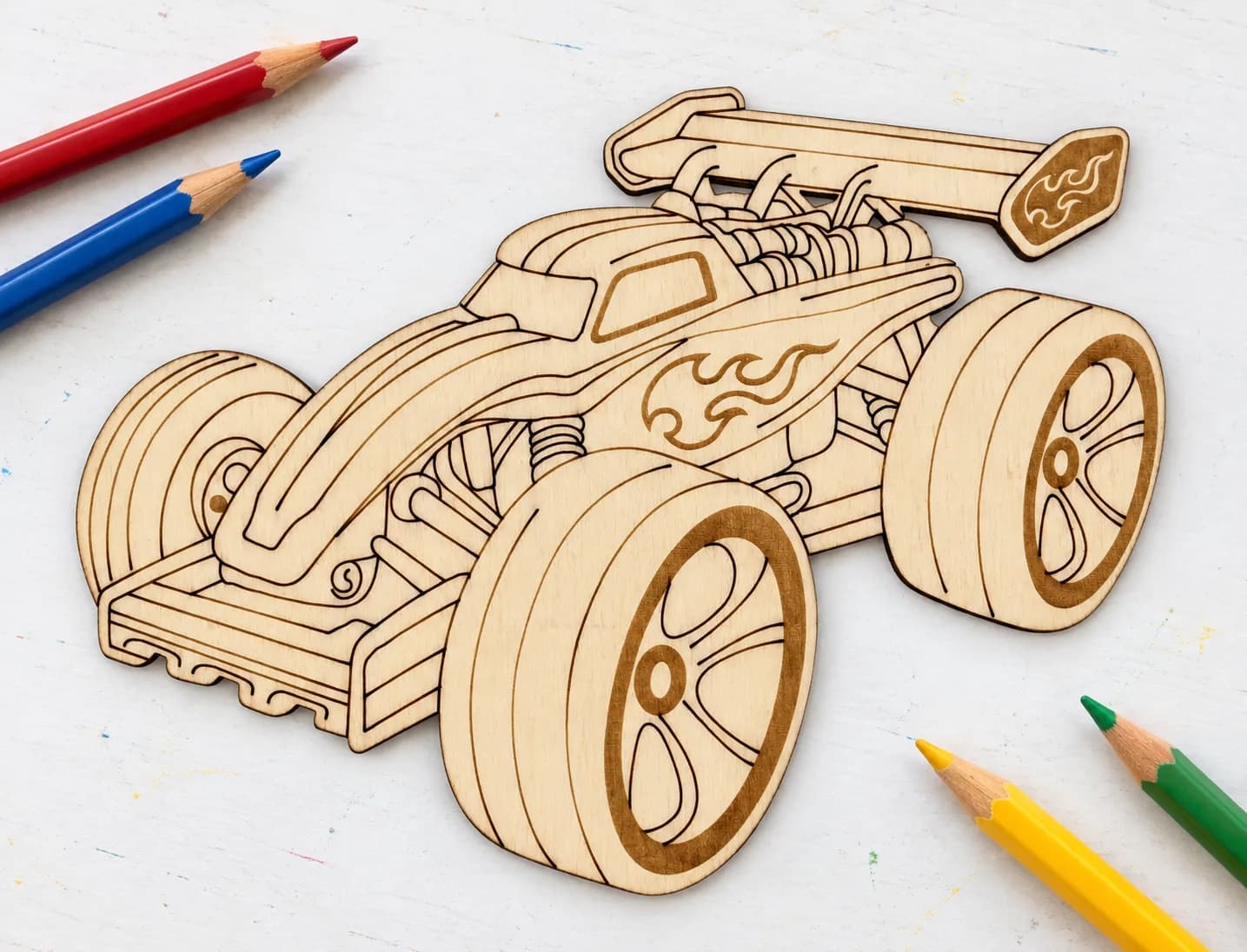 PaintMe - Holz-Ausmalbild - Autos - Dragster
