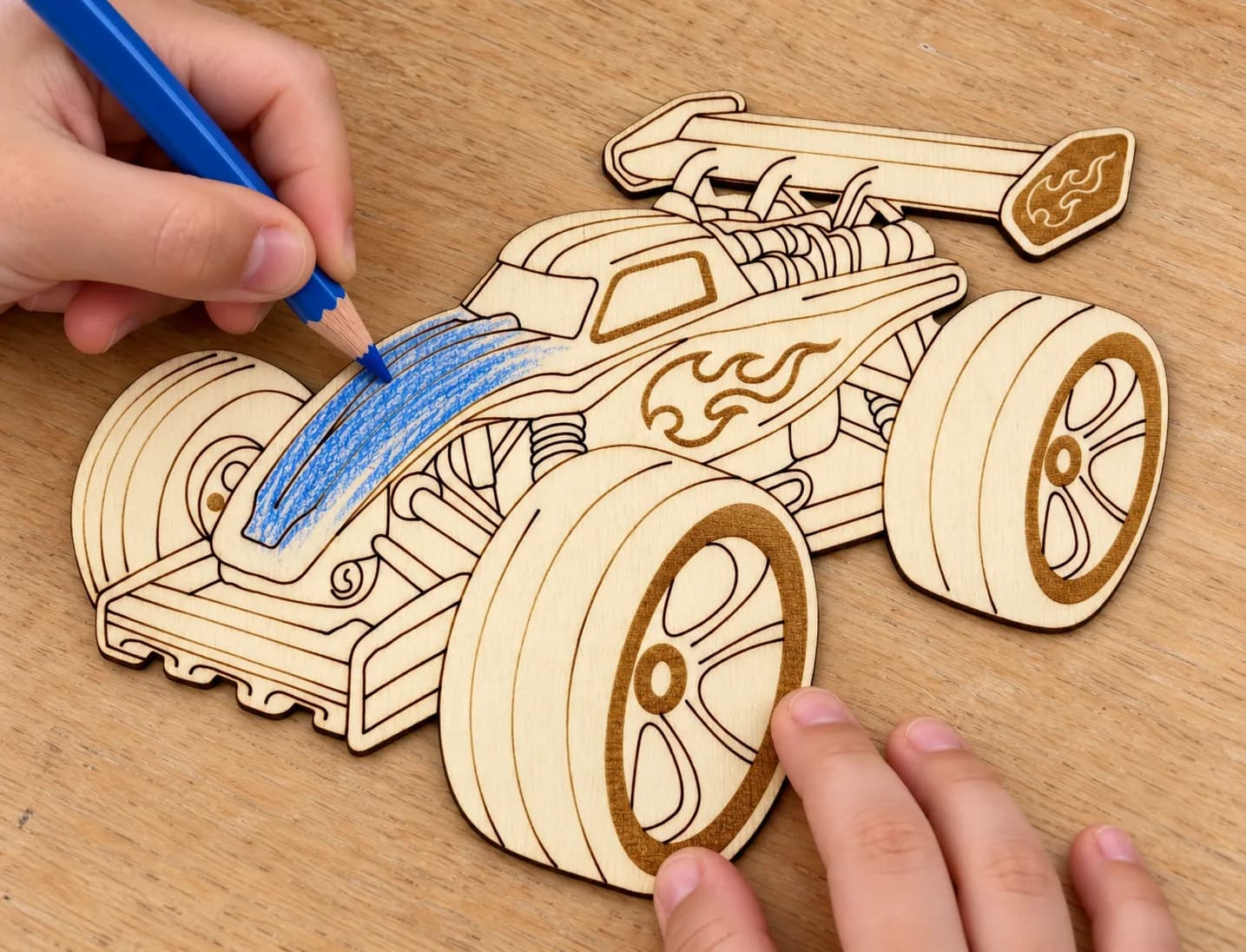 PaintMe - Holz-Ausmalbild - Autos - Dragster
