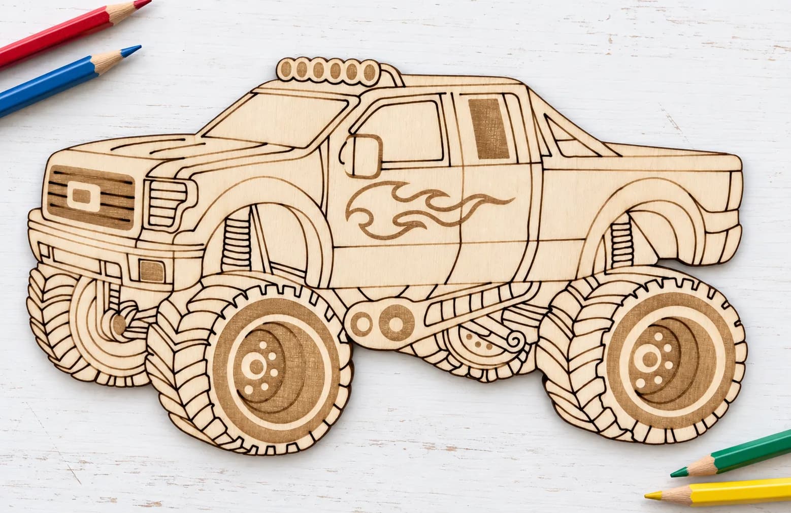 PaintMe – Dřevěná omalovánka – Auta – Monster Truck