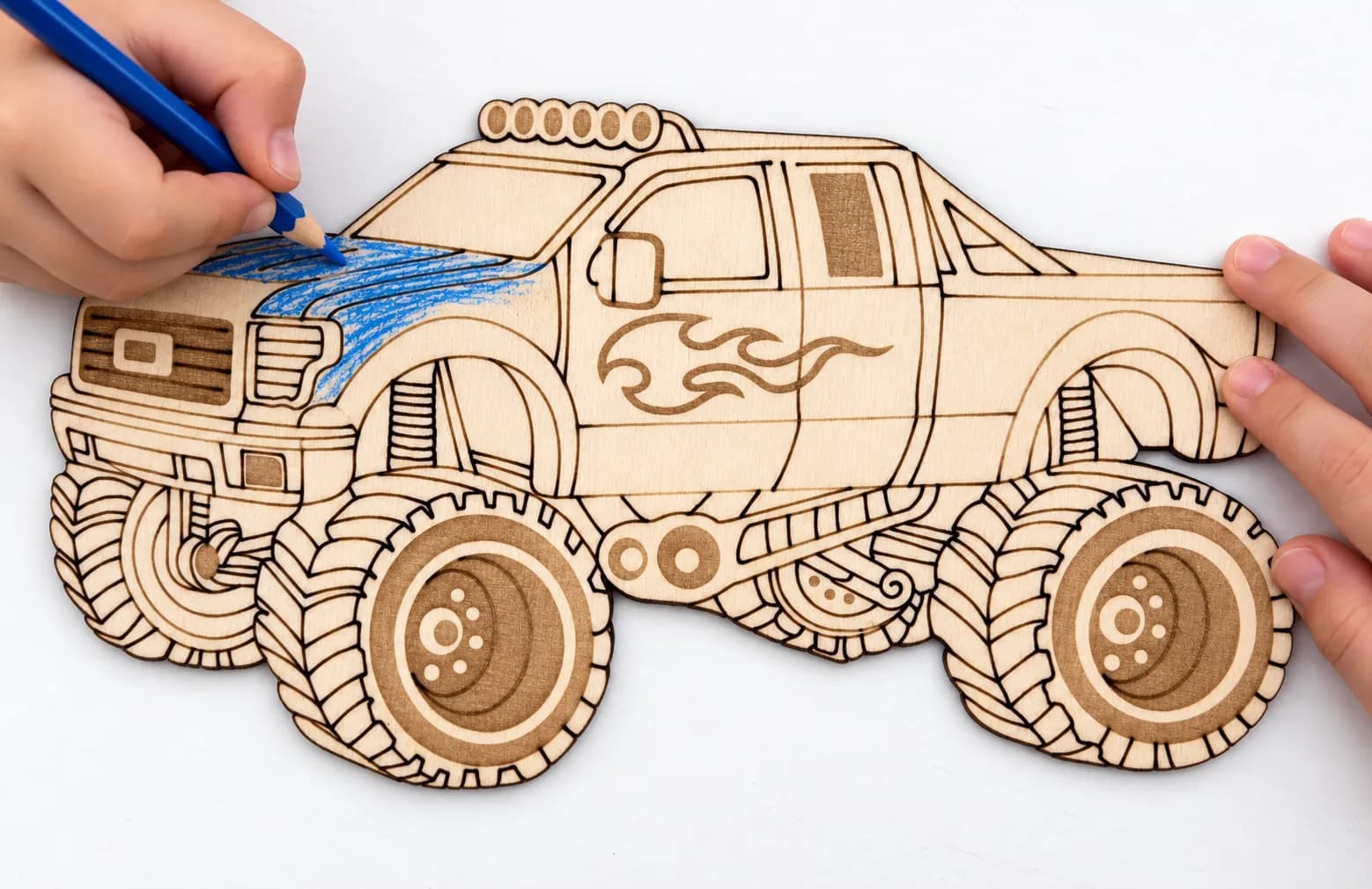 PaintMe – Dřevěná omalovánka – Auta – Monster Truck