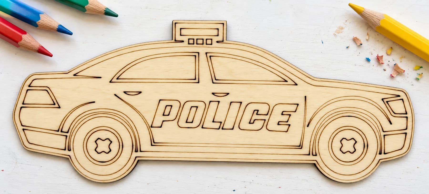 PaintMe – Drevená omaľovánka – Autá – Policajné auto