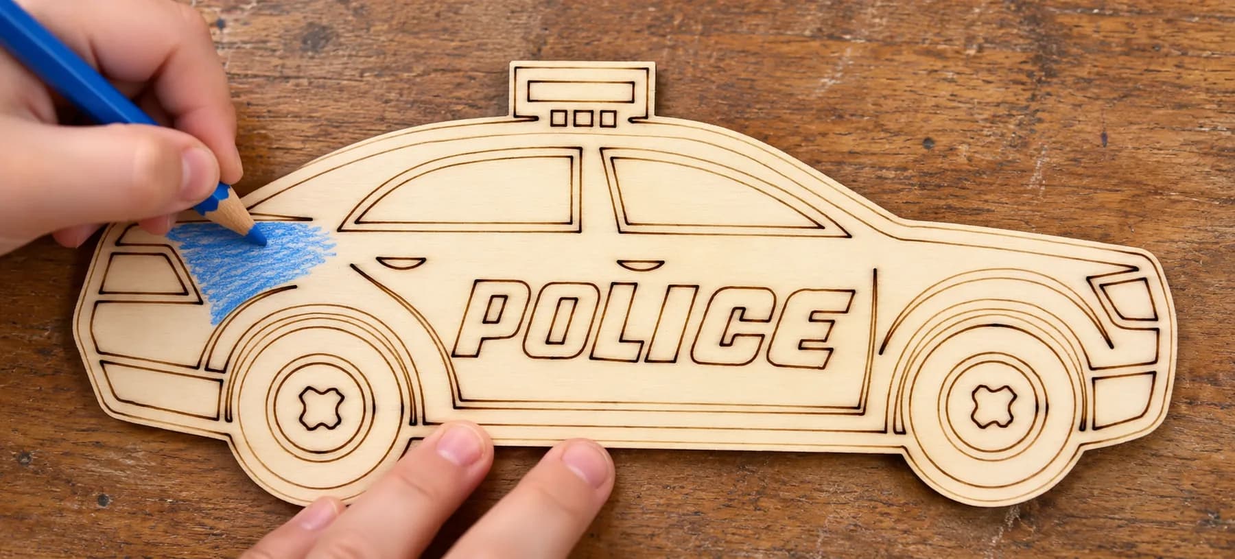 PaintMe – Drevená omaľovánka – Autá – Policajné auto