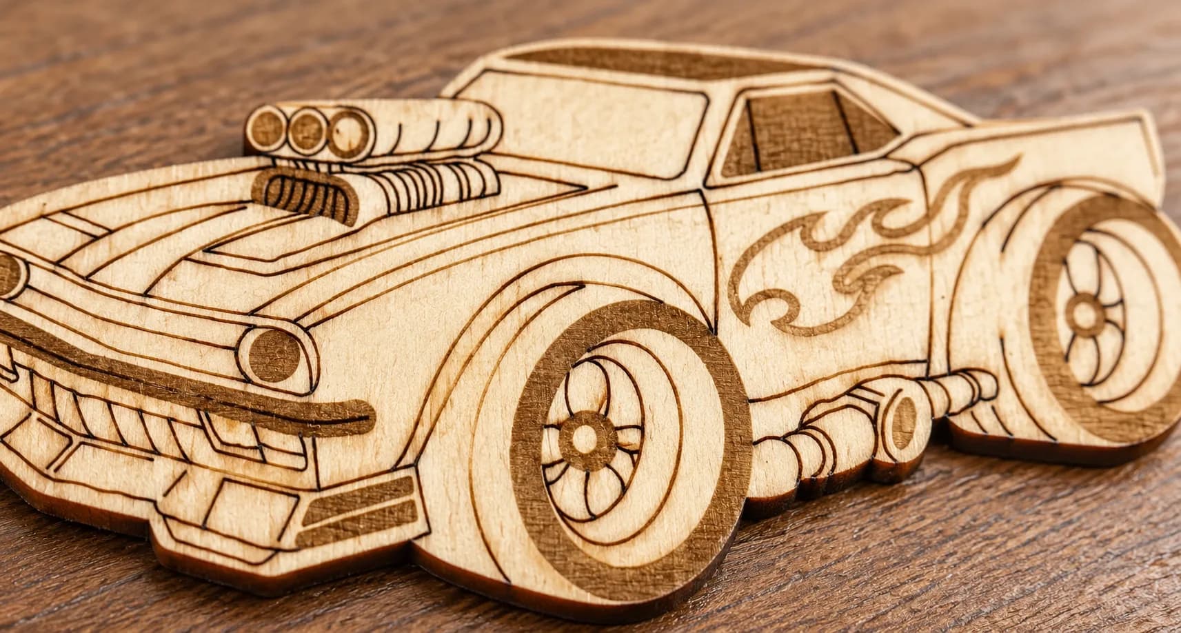 PaintMe – Dřevěná omalovánka – Auta – Tuning muscle car