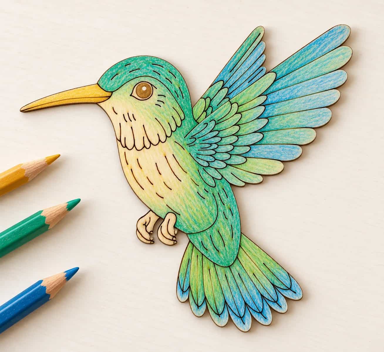 PaintMe – Drevená omaľovánka – Vtáky – Kolibrík