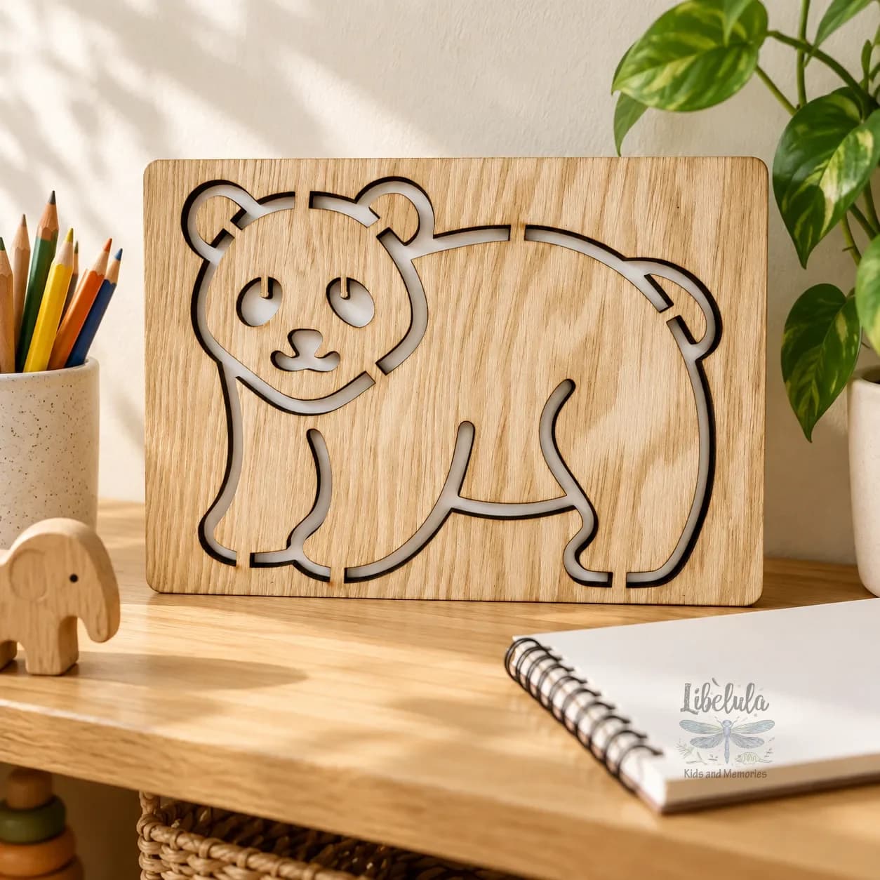 Šablóna na kreslenie Lesné zvieratá – Panda veľká